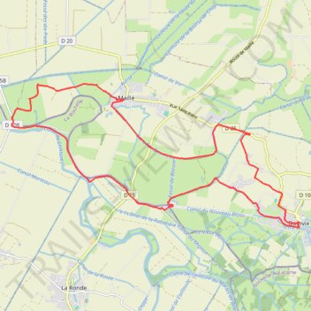 Itinéraire Circuit Cyclable Les Ecluses_1, distance, dénivelé, altitude, carte, profil, trace GPS