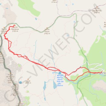 Itinéraire Monte Meidassa, distance, dénivelé, altitude, carte, profil, trace GPS