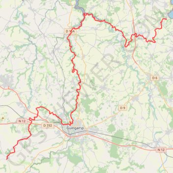 Itinéraire GR34A De Bréhec à Gurunhuel (Côtes-d'Armor), distance, dénivelé, altitude, carte, profil, trace GPS