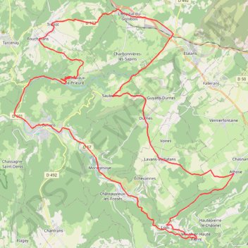 Itinéraire Les Musées - Doubs, distance, dénivelé, altitude, carte, profil, trace GPS