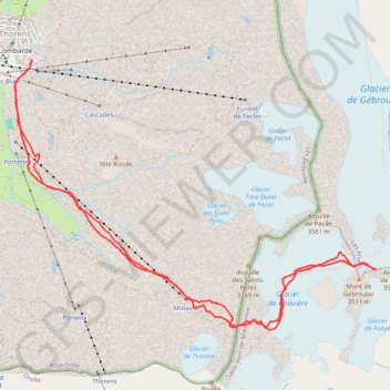 Itinéraire Col de Polset depuis Val Thorens, distance, dénivelé, altitude, carte, profil, trace GPS