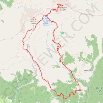 Itinéraire Mont-Jovet depuis La Cour, distance, dénivelé, altitude, carte, profil, trace GPS