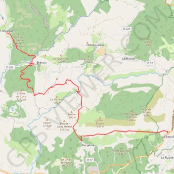 Itinéraire La bastide le bourguet, distance, dénivelé, altitude, carte, profil, trace GPS