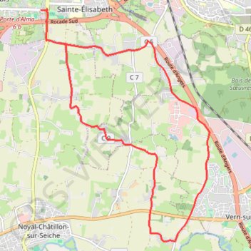 Itinéraire Course à pied - Rennes sud, distance, dénivelé, altitude, carte, profil, trace GPS