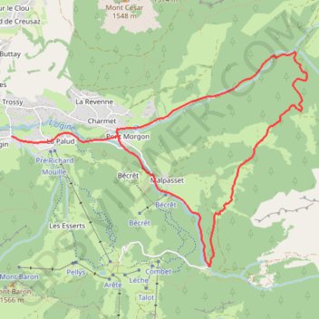 Itinéraire La Bonne Eau - Bernex, distance, dénivelé, altitude, carte, profil, trace GPS