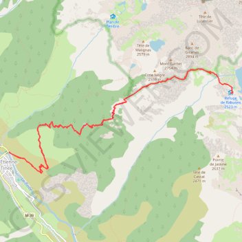 Itinéraire Lac de rabuons, distance, dénivelé, altitude, carte, profil, trace GPS