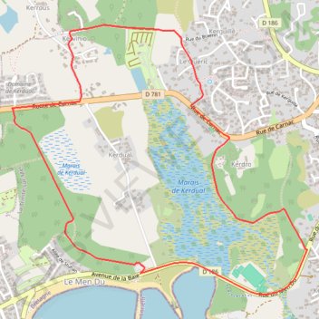 Itinéraire Les marais - La Trinité-sur-Mer, distance, dénivelé, altitude, carte, profil, trace GPS