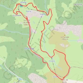 Itinéraire Balade dans le Val d'Arly - Le Mont de Vorès - Ban Rouge - Le Crêt du Midi, distance, dénivelé, altitude, carte, profil, trace GPS