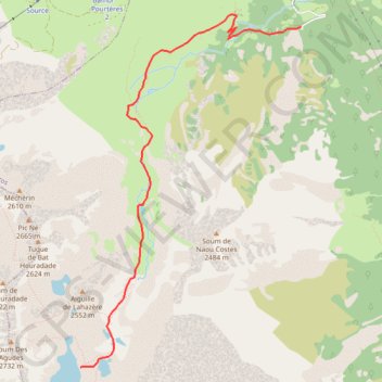 Itinéraire Montée aux lacs d'ARDIDEN, distance, dénivelé, altitude, carte, profil, trace GPS