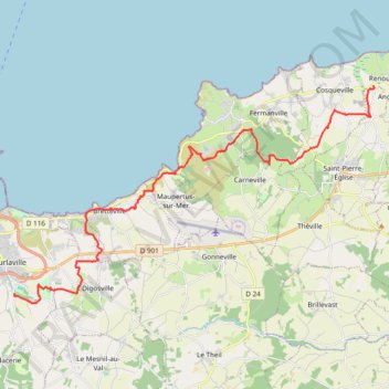 Itinéraire Jour 1 - Trace classique, distance, dénivelé, altitude, carte, profil, trace GPS