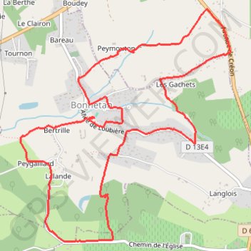 Itinéraire Bonnetan, distance, dénivelé, altitude, carte, profil, trace GPS