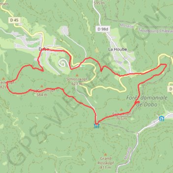 Itinéraire Autour du rocher de Dabo, distance, dénivelé, altitude, carte, profil, trace GPS