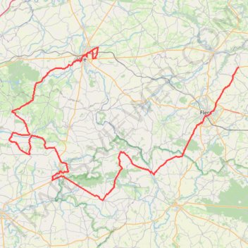Itinéraire 3 - _ G MARTIN St Honorine - Vire 125km, distance, dénivelé, altitude, carte, profil, trace GPS