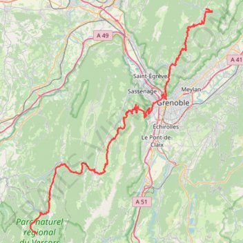 Itinéraire 1-St Pierre de Chartreuse - La Chapelle en Vercors V2, distance, dénivelé, altitude, carte, profil, trace GPS