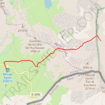 Itinéraire AnyConv.com__J3_CHIANALE_pte_joanne_refuge_Jervis, distance, dénivelé, altitude, carte, profil, trace GPS