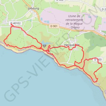 Itinéraire Herqueville, distance, dénivelé, altitude, carte, profil, trace GPS