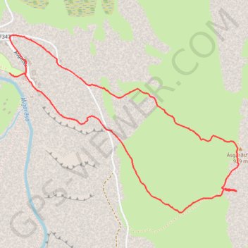 Itinéraire Mont Asgarosfjall, distance, dénivelé, altitude, carte, profil, trace GPS