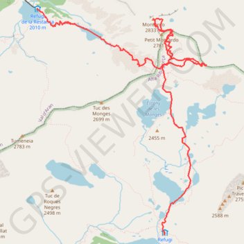 Itinéraire Montardo, distance, dénivelé, altitude, carte, profil, trace GPS