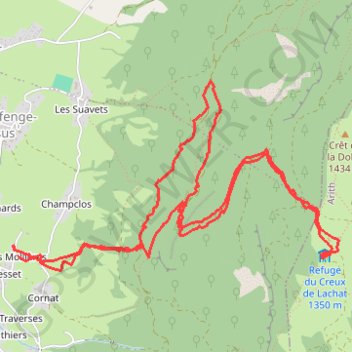 Itinéraire Creux de lachat, distance, dénivelé, altitude, carte, profil, trace GPS