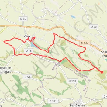 Itinéraire Vaux - Saint-Félix-Lauragais, distance, dénivelé, altitude, carte, profil, trace GPS
