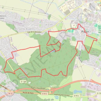 Itinéraire Plaisir et forêt de Sainte-Apolline, distance, dénivelé, altitude, carte, profil, trace GPS