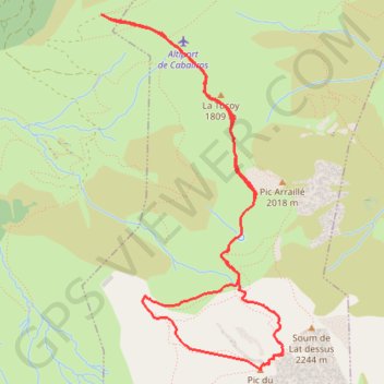 Itinéraire Pic du Cabaliros, distance, dénivelé, altitude, carte, profil, trace GPS