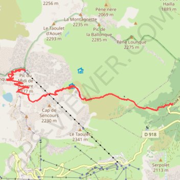 Itinéraire Pic-du-Midi-de-Bigorre, distance, dénivelé, altitude, carte, profil, trace GPS