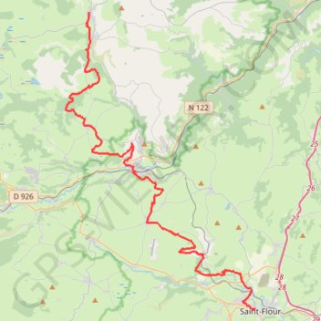 Itinéraire d'Allanche - St Flour, distance, dénivelé, altitude, carte, profil, trace GPS