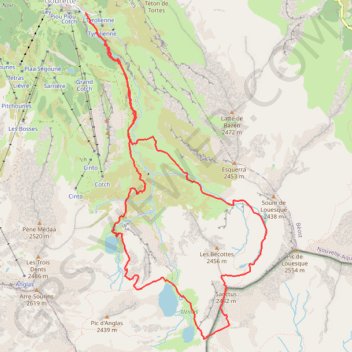 Itinéraire Pic Sanctus en boucle par les lacs de Louesque, d'Uzious et d'Anglas, distance, dénivelé, altitude, carte, profil, trace GPS