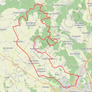 Itinéraire Vallée de l'iton - Plateau du Neubourg, distance, dénivelé, altitude, carte, profil, trace GPS