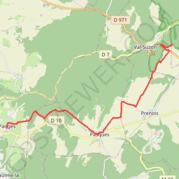 Itinéraire Panges - Etaule, distance, dénivelé, altitude, carte, profil, trace GPS