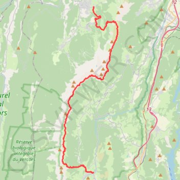 Itinéraire Grandes Traversées du Vercors : Les Cochettes - Gresse-en-Vercors, distance, dénivelé, altitude, carte, profil, trace GPS