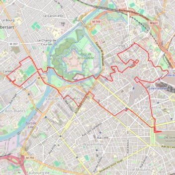 Itinéraire Lille Lumières, distance, dénivelé, altitude, carte, profil, trace GPS