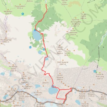 Itinéraire Perdiguero, pic Royo, Crabioules occidental depuis le Portillon, distance, dénivelé, altitude, carte, profil, trace GPS