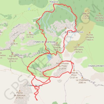 Itinéraire Pointe d'Entre-Deux-Pertuis, distance, dénivelé, altitude, carte, profil, trace GPS