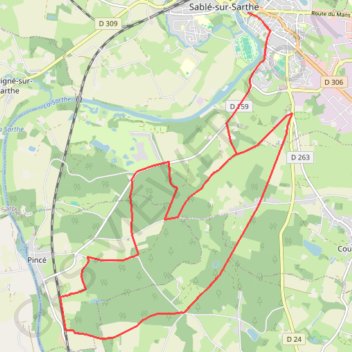 Itinéraire En forêt de Pincé, distance, dénivelé, altitude, carte, profil, trace GPS