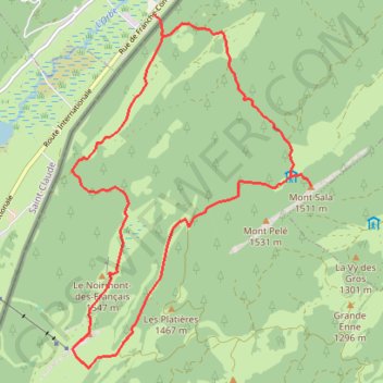 Itinéraire Rando sur le Mont Sâla et le Creux du Croue, distance, dénivelé, altitude, carte, profil, trace GPS