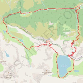 Itinéraire Tracks_Trek la vallée de l'Esponne, le lac bleu, le lac vert, le lac d'Ourrec, distance, dénivelé, altitude, carte, profil, trace GPS