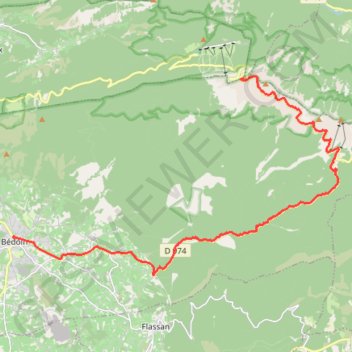 Itinéraire Mont Ventoux, distance, dénivelé, altitude, carte, profil, trace GPS