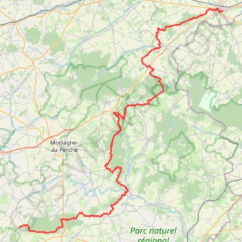 Itinéraire GR22 De Verneuil-sur-Avre (Eure) à La Perrière (Orne), distance, dénivelé, altitude, carte, profil, trace GPS
