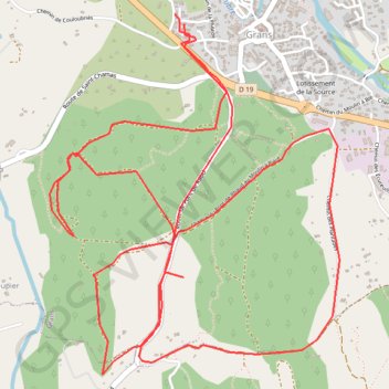 Itinéraire Moulin de Picaud - Village de Grans, distance, dénivelé, altitude, carte, profil, trace GPS