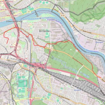 Itinéraire Balade Muttenz - Gellert, distance, dénivelé, altitude, carte, profil, trace GPS