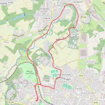 Itinéraire Boucle du Bassac, distance, dénivelé, altitude, carte, profil, trace GPS