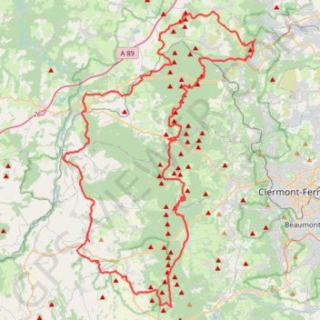 Itinéraire Auvergne, distance, dénivelé, altitude, carte, profil, trace GPS