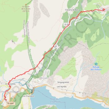 Itinéraire Freney Besse par Notre Dame du Follet, distance, dénivelé, altitude, carte, profil, trace GPS
