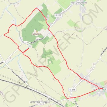Itinéraire Autour de Sainte Mildrède - Volckerinckhove, distance, dénivelé, altitude, carte, profil, trace GPS