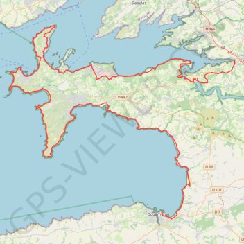 Itinéraire GR 34, du Faou à Douarnenez, distance, dénivelé, altitude, carte, profil, trace GPS