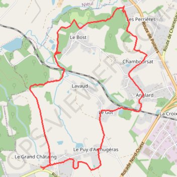 Itinéraire Rando couzeix, distance, dénivelé, altitude, carte, profil, trace GPS