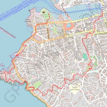 Itinéraire Marseille, distance, dénivelé, altitude, carte, profil, trace GPS