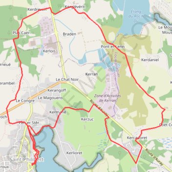 Itinéraire Randonnée entre Crac'h et Saint Philibert, distance, dénivelé, altitude, carte, profil, trace GPS